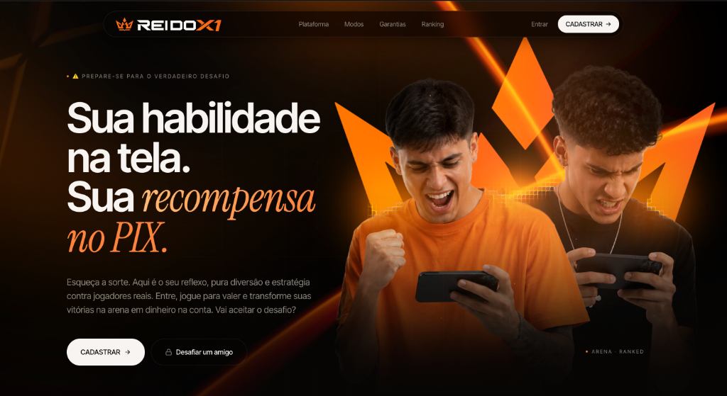 Screenshot do site Rei do X1